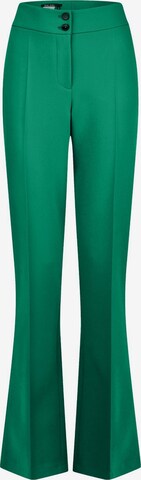 MARC AUREL Flared Pleated Pants in Green: front