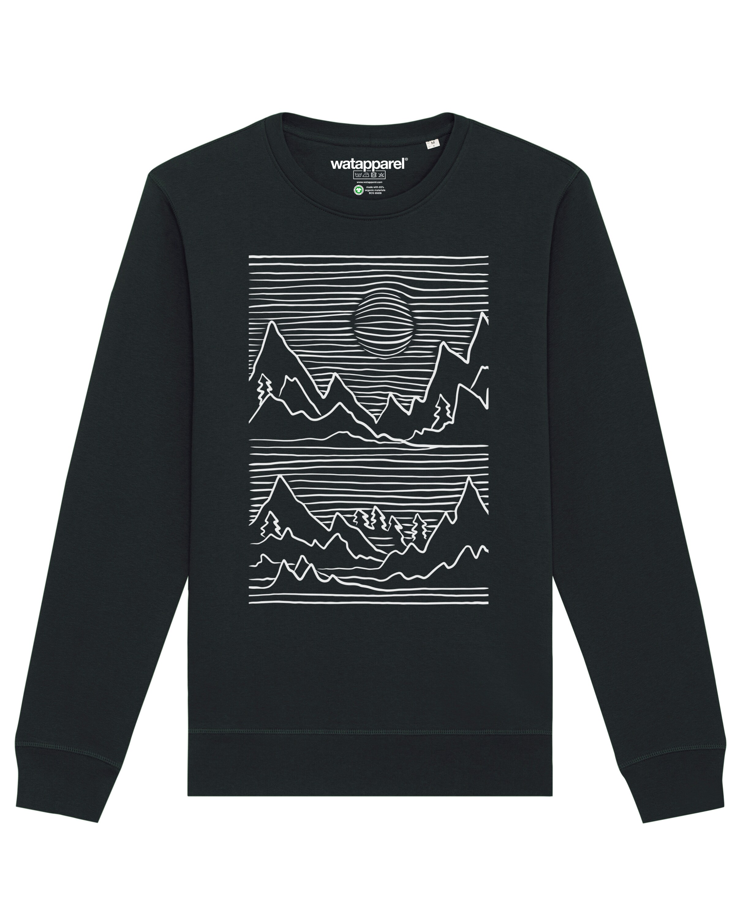 Sweat-shirt ' Mountains ' Watapparel en noir : devant