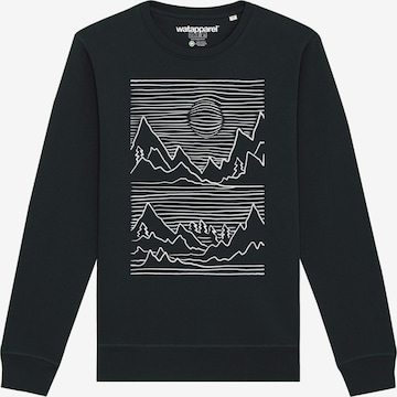 Watapparel Sweatshirt ' Mountains ' in Schwarz: Vorderseite