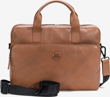 Farmhood Document Bag in Brown: front