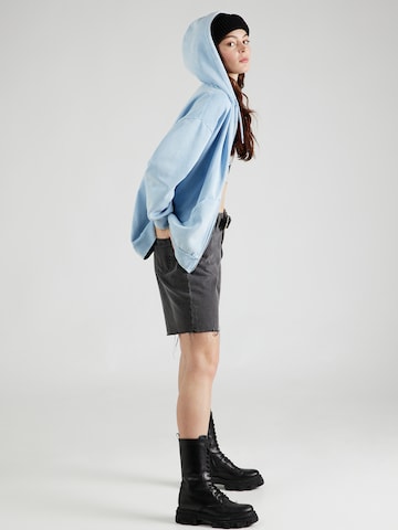 Monki Zip-Up Hoodie in Blue