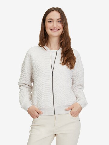 Betty & Co Zip-Up Hoodie in Beige: front