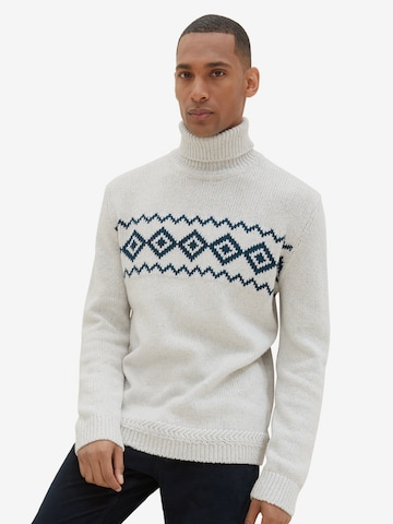 TOM TAILOR Sweater in White: front