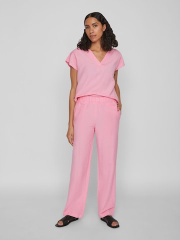VILA Regular Trousers 'Prisilla' in Pink