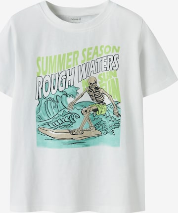 NAME IT Тениска 'NKMFRANS' в бяло: отпред