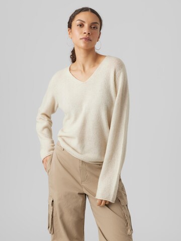 VERO MODA Trui 'RAIN' in Beige: voorkant