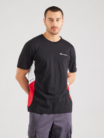 juoda Champion Authentic Athletic Apparel Marškinėliai: priekis