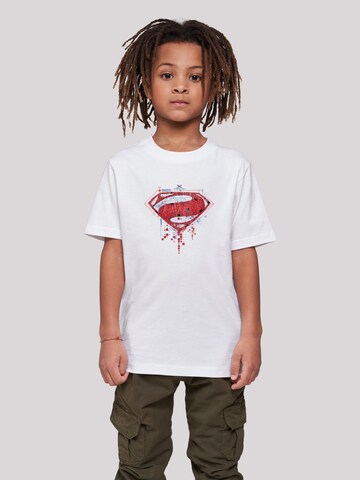 T-Shirt 'DC Comis Superhelden Superman' F4NT4STIC en blanc : devant