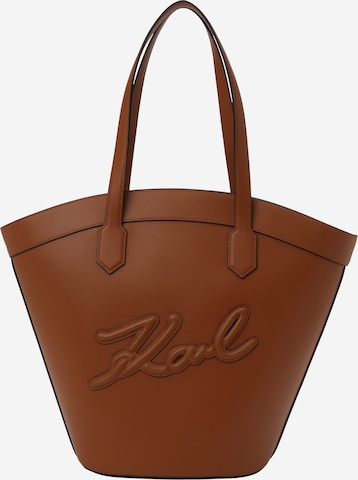 Karl Lagerfeld Shopper in Bruin: voorkant