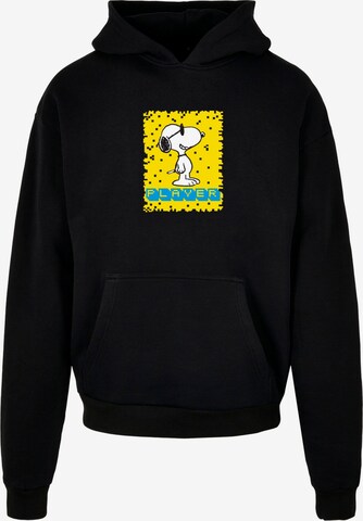 Merchcode Sweatshirt 'Peanuts - Player' in Schwarz: predná strana