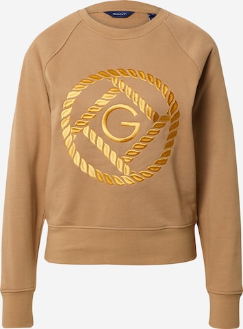 Sweat-shirt GANT en marron : devant