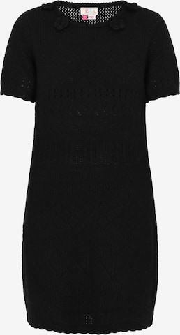 IZIA - Vestido de malha em preto: frente