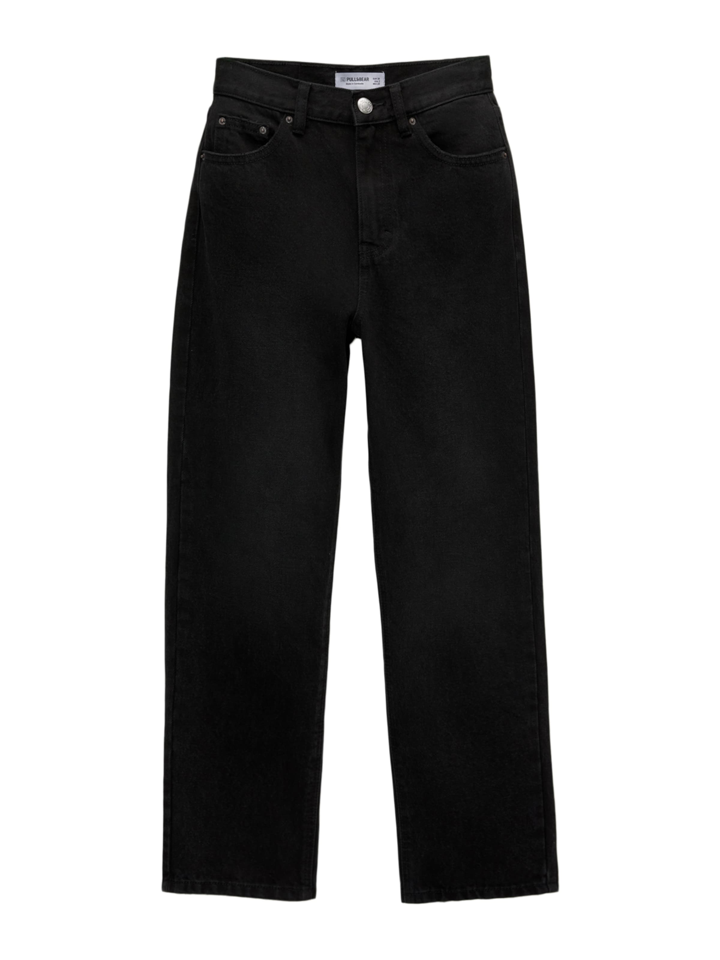 Jeans de la Pull&Bear pe negru: față