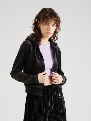 Gina Tricot Sweat jacket in Black: front