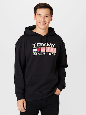 Bluză de molton de la Tommy Jeans pe negru: față