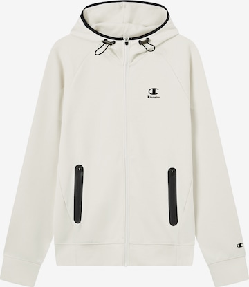 Champion Authentic Athletic Apparel Zip-Up Hoodie in Beige: front