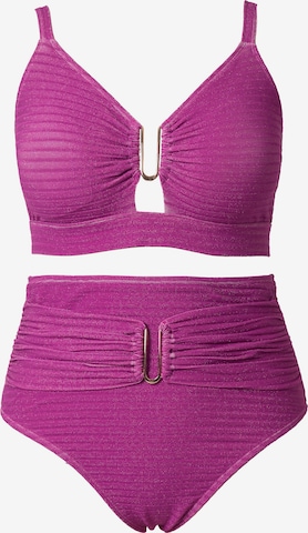 Ulla Popken Bikini in Roze: voorkant