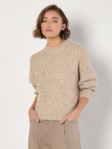 Apricot Trui 'Flecked Knit Chunky Jumper' in Beige: voorkant