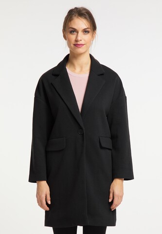 usha BLACK LABEL Between-Seasons Coat in Black: front