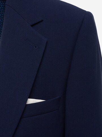 BURTON MENSWEAR LONDON Regular Fit Business pikkutakki 'Super Skinny Blue Texture Jacket' värissä sininen