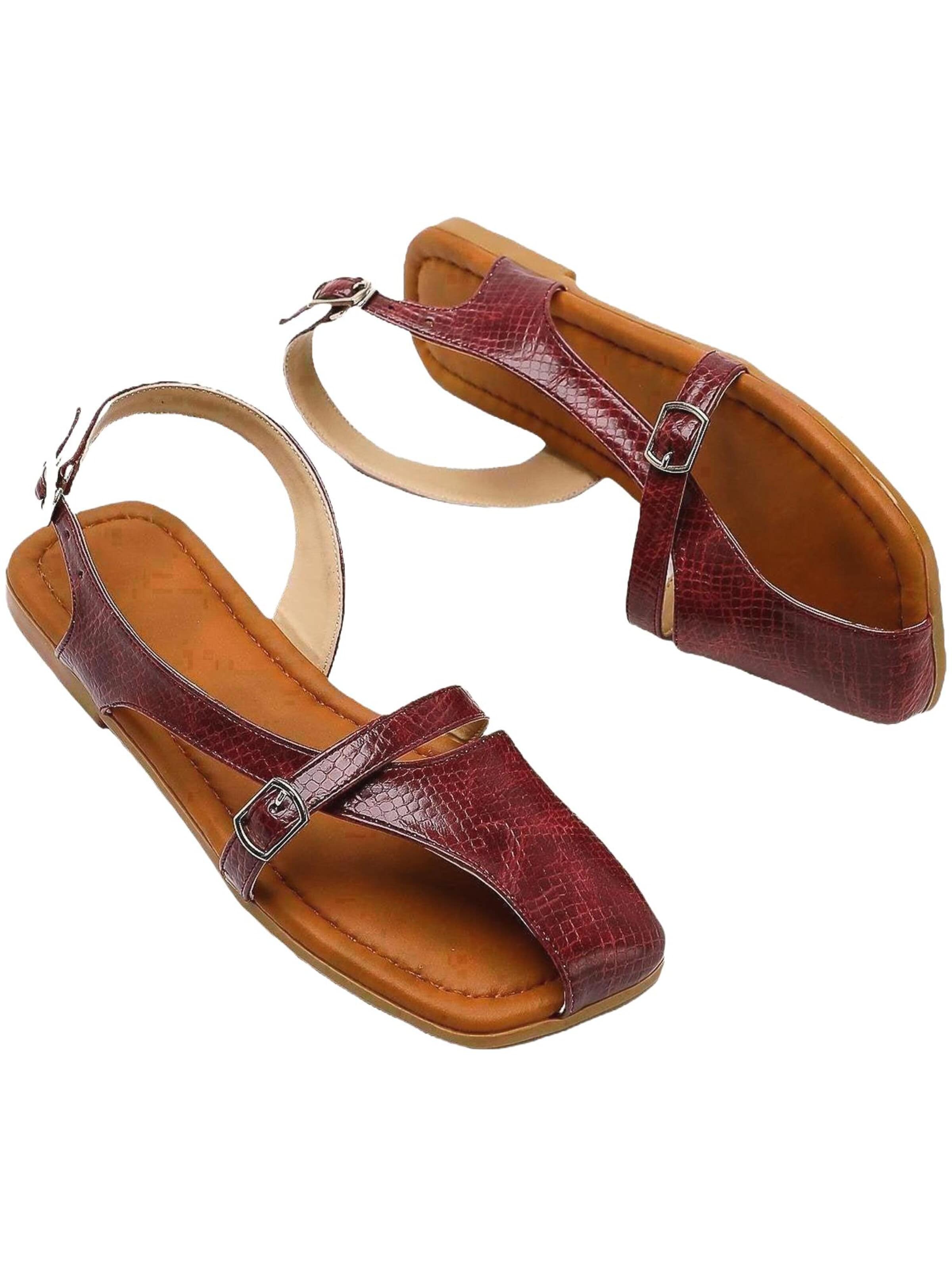 Limoya - Sandalias 'Almina' en rojo: frente