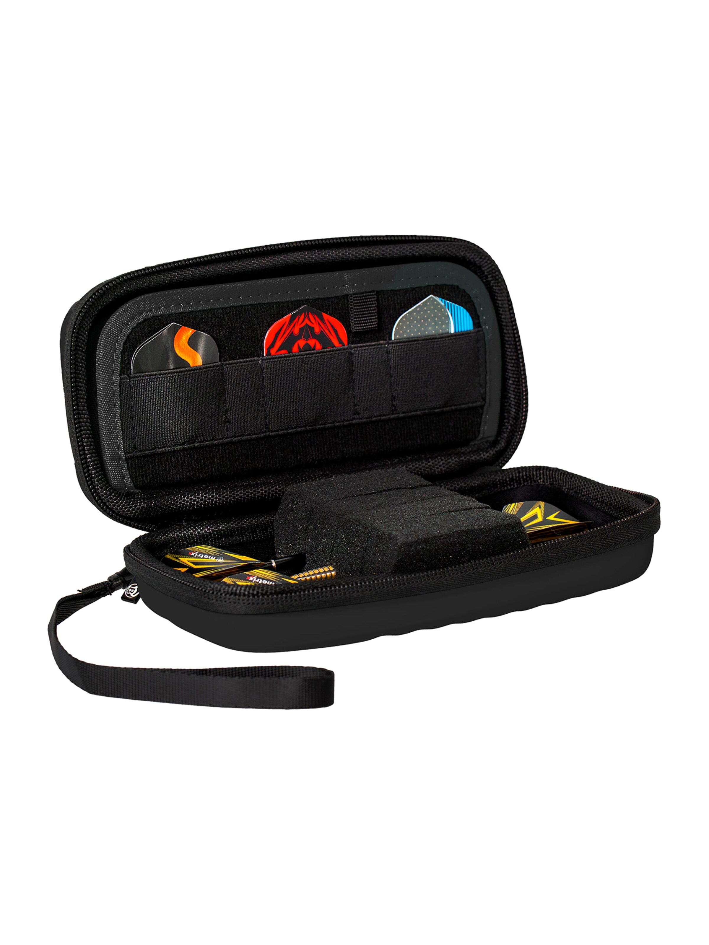 BULL'S Dartcase ' Orbis HS Carbon Darttasche Dartbox Pfeilaufbewahrung Darts-Etui ' in Schwarz