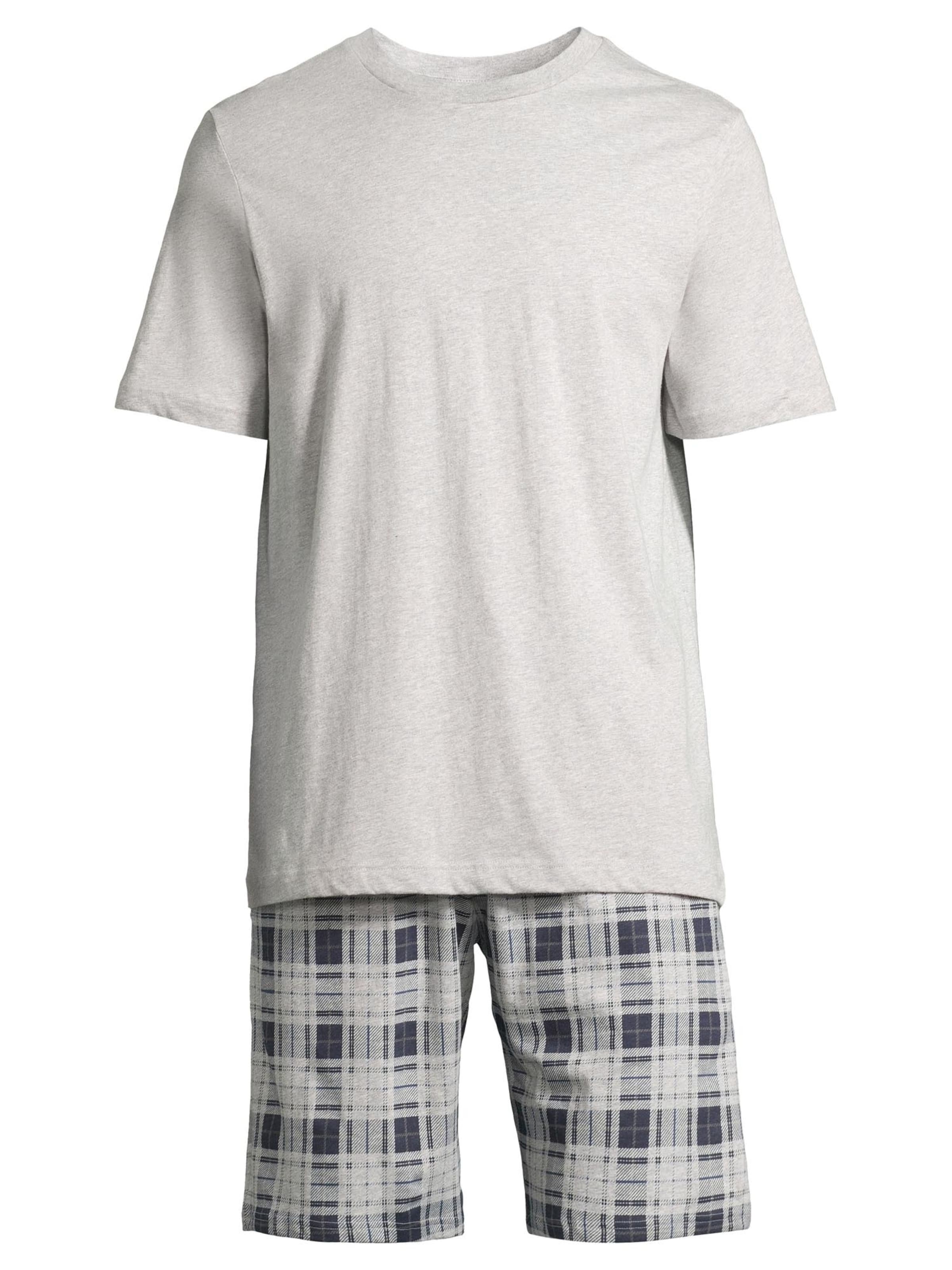 SCHIESSER Pyjama kort 'Night & Home' in Grijs: voorkant