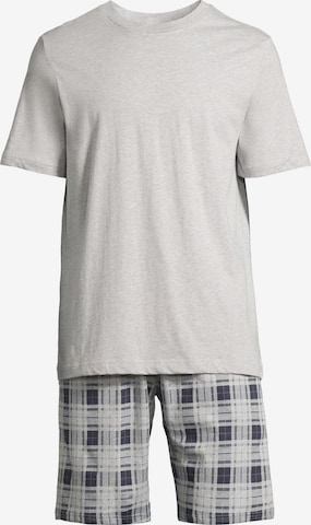 SCHIESSER Pyjama kurz 'Night & Home' in Grau: Vorderseite