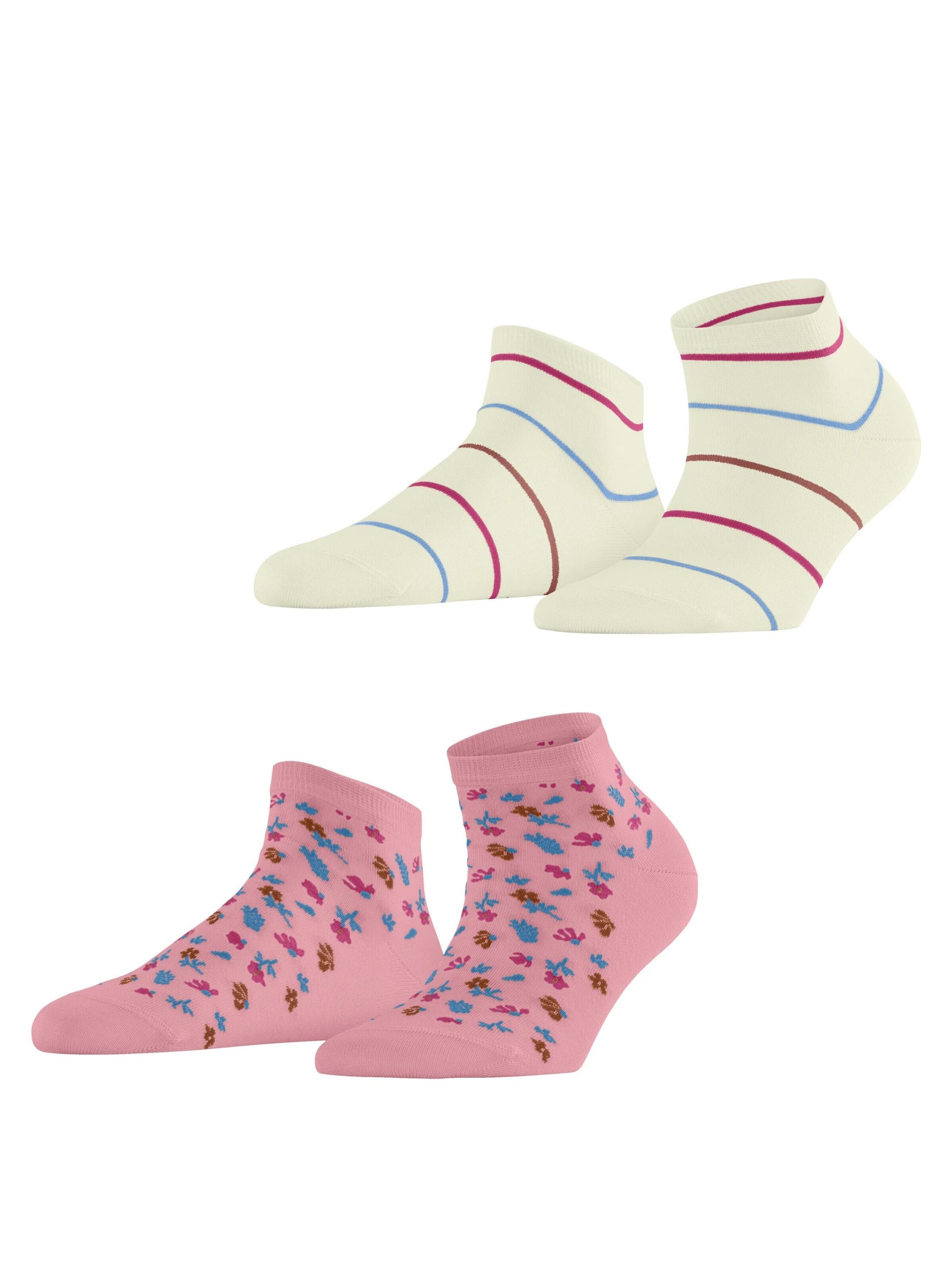 ESPRIT Socken 'Flowers & Stripes 2-Pack'‌‌‌‌‌‌‌ in Pink: Vorderseite