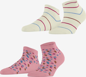 ESPRIT Socken 'Flowers & Stripes 2-Pack' in Pink: Vorderseite