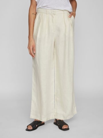 VILA Wide leg Broek in Beige: voorkant