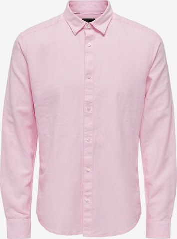 Only & Sons Button Up Shirt 'CAIDEN' in Pink: front