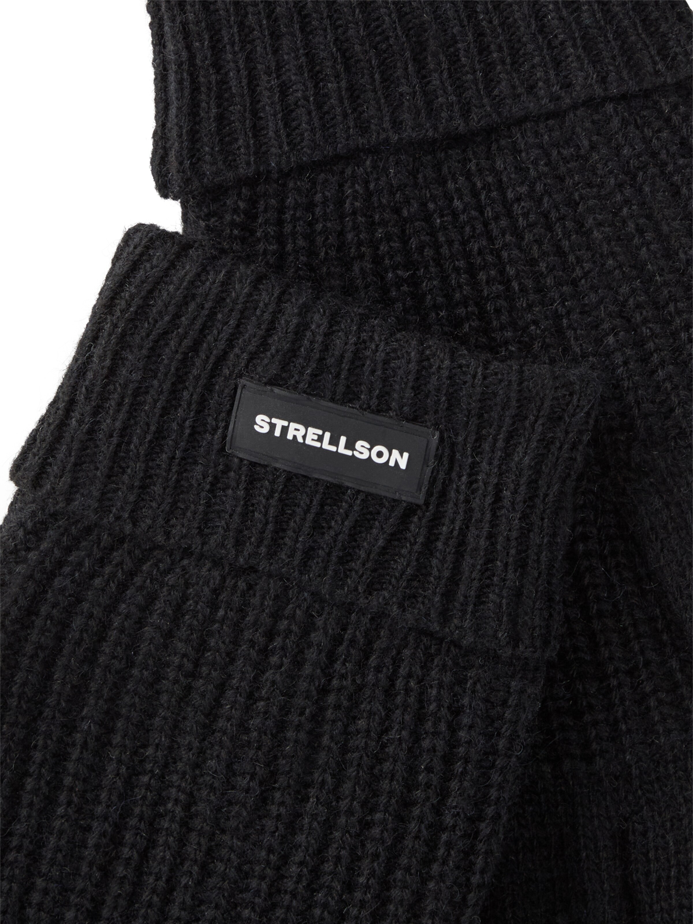 STRELLSON Full Finger Gloves ' Strickhandschuhe ' in Black