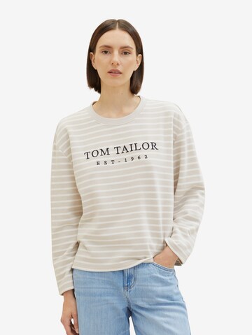 Sweat-shirt TOM TAILOR en gris : devant