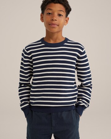 Pull-over WE Fashion en bleu : devant