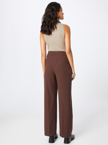 VERO MODA Wide leg Trousers with creases in Brown