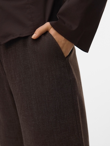 VERO MODA Wide leg Broek 'VMBESTIE' in Bruin
