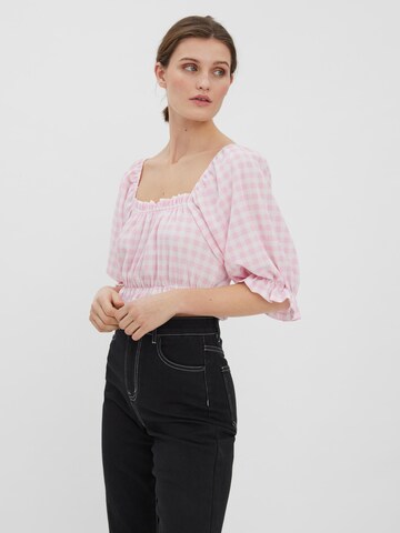 VERO MODA Bluse 'Checks' in Weiß: Vorderseite