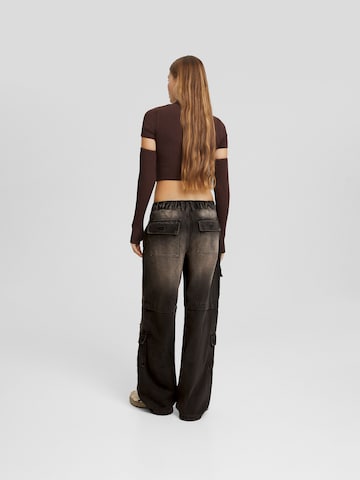 Loosefit Jeans cargo Bershka en noir