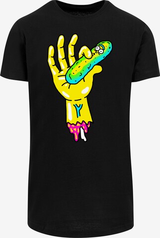 Maglietta 'Rick And Morty Pickle Hand' di F4NT4STIC in nero: frontale