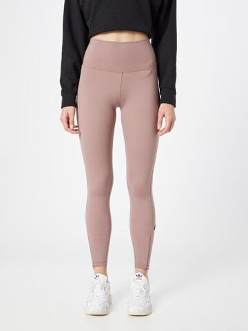 Skinny Pantalon de sport ADIDAS SPORTSWEAR en marron : devant