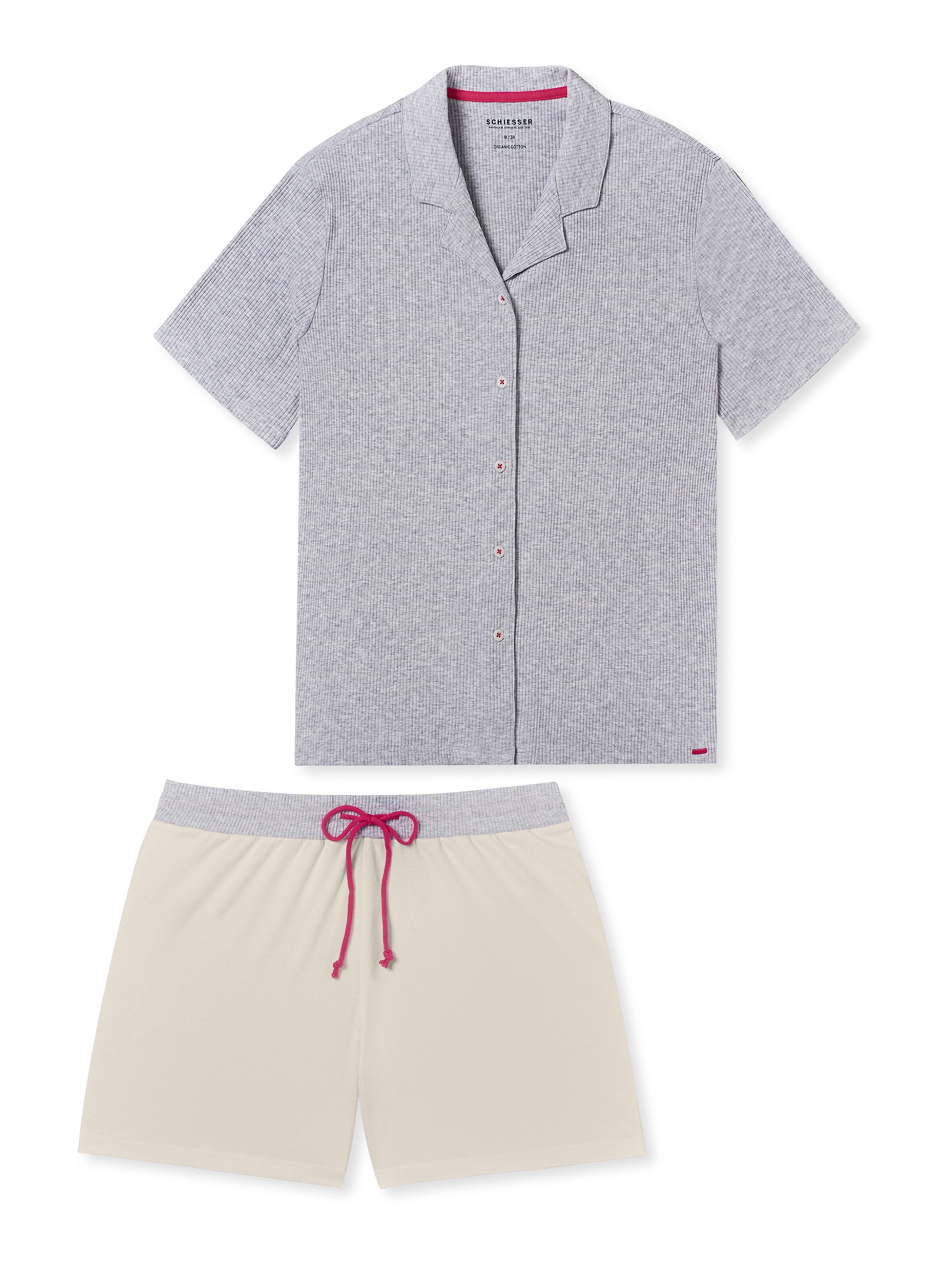 SCHIESSER Short Pajama Set in Grey: front