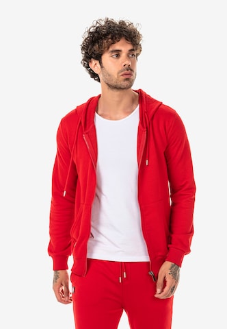 Redbridge Zip-Up Hoodie 'New Haven' in Red: front