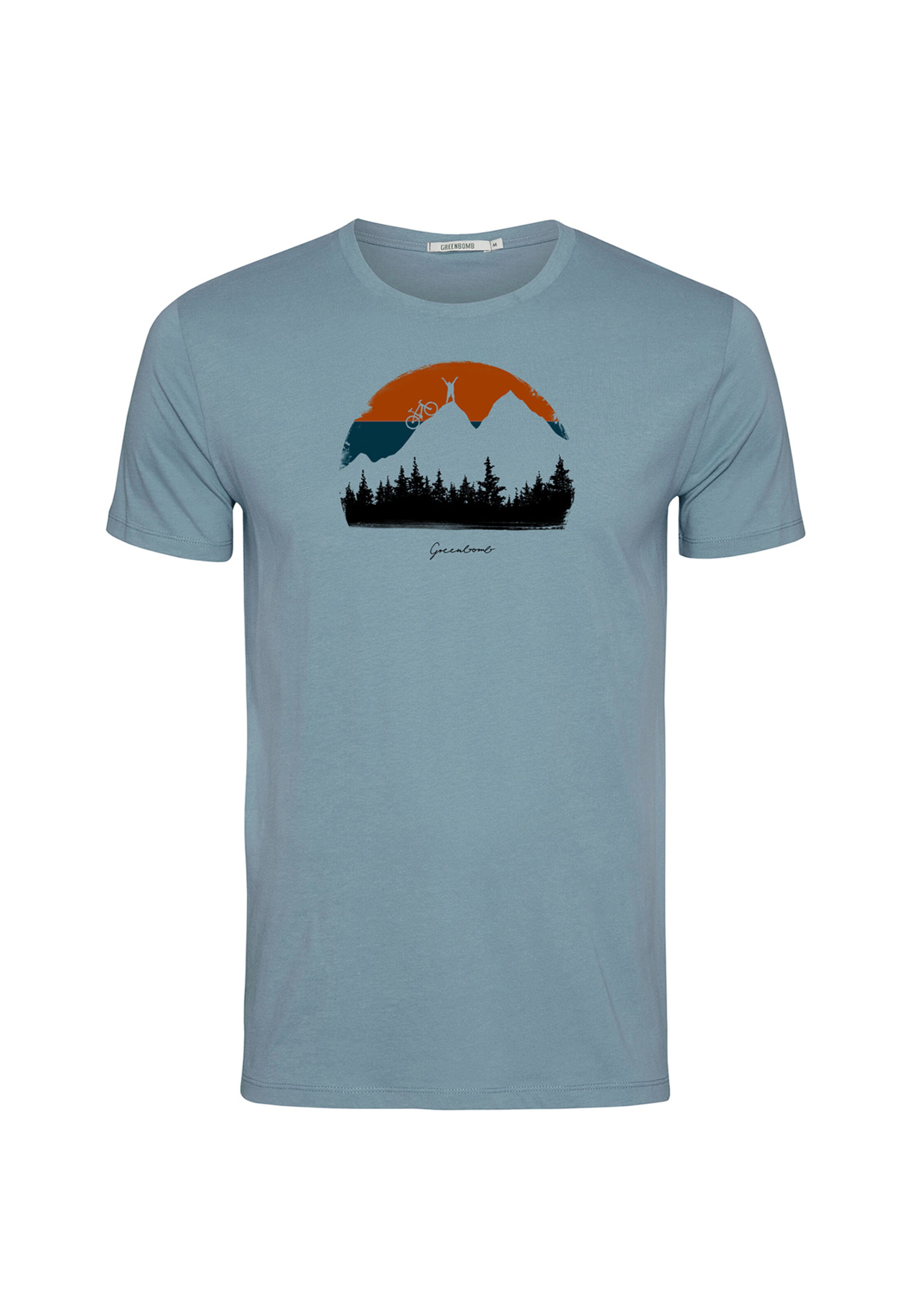 GREENBOMB T-Shirt 'Nature Forest Happy' in Blau: Vorderseite