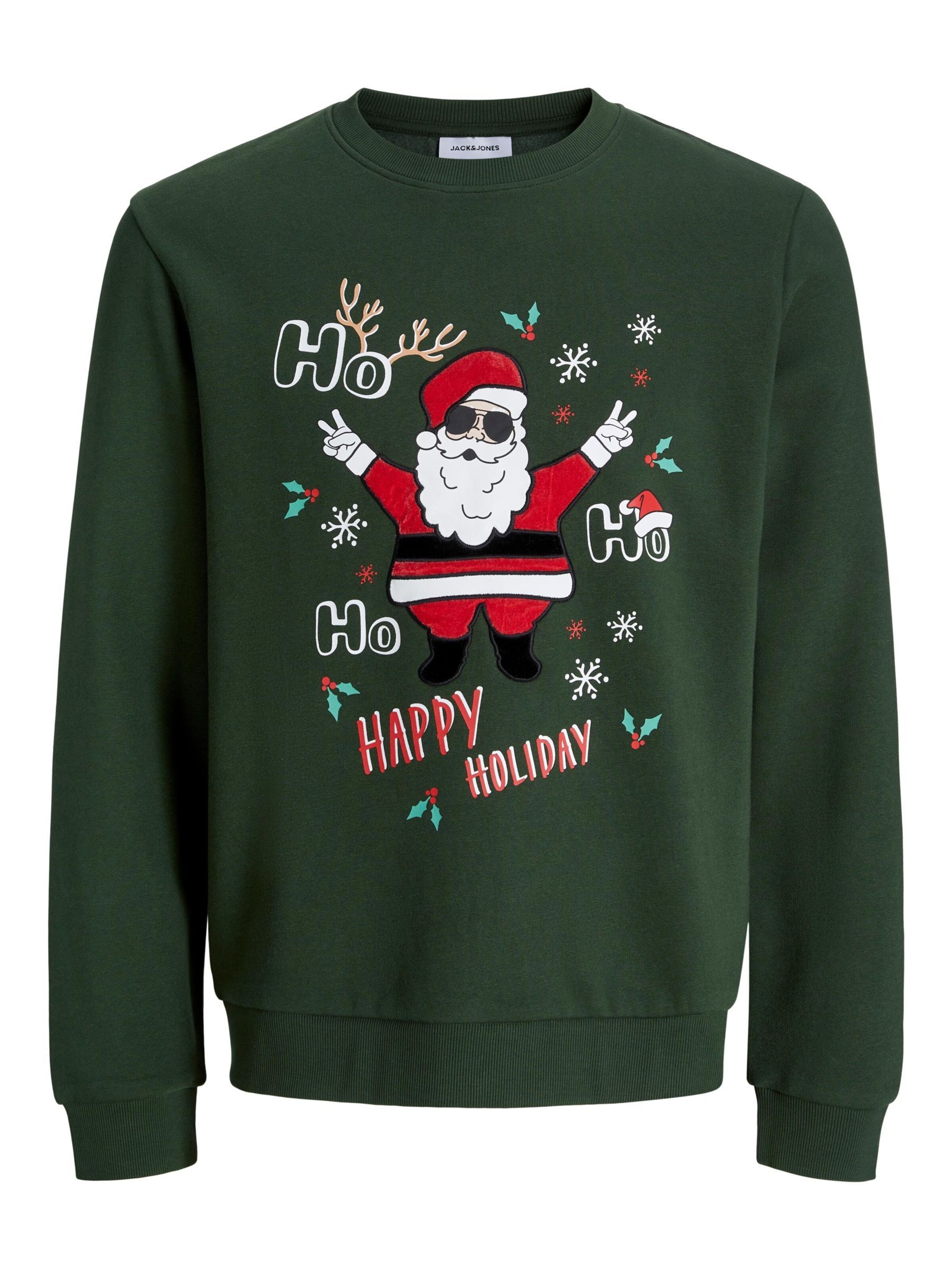 Sweat-shirt 'X-Mas' JACK & JONES en vert : devant