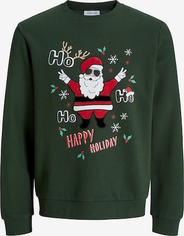 JACK & JONES Sweatshirt 'X-Mas' in Green: front