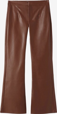 Bershka Flared Trousers in Brown: front