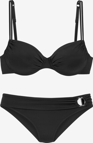 JETTE T-shirt Bikini in Zwart: voorkant