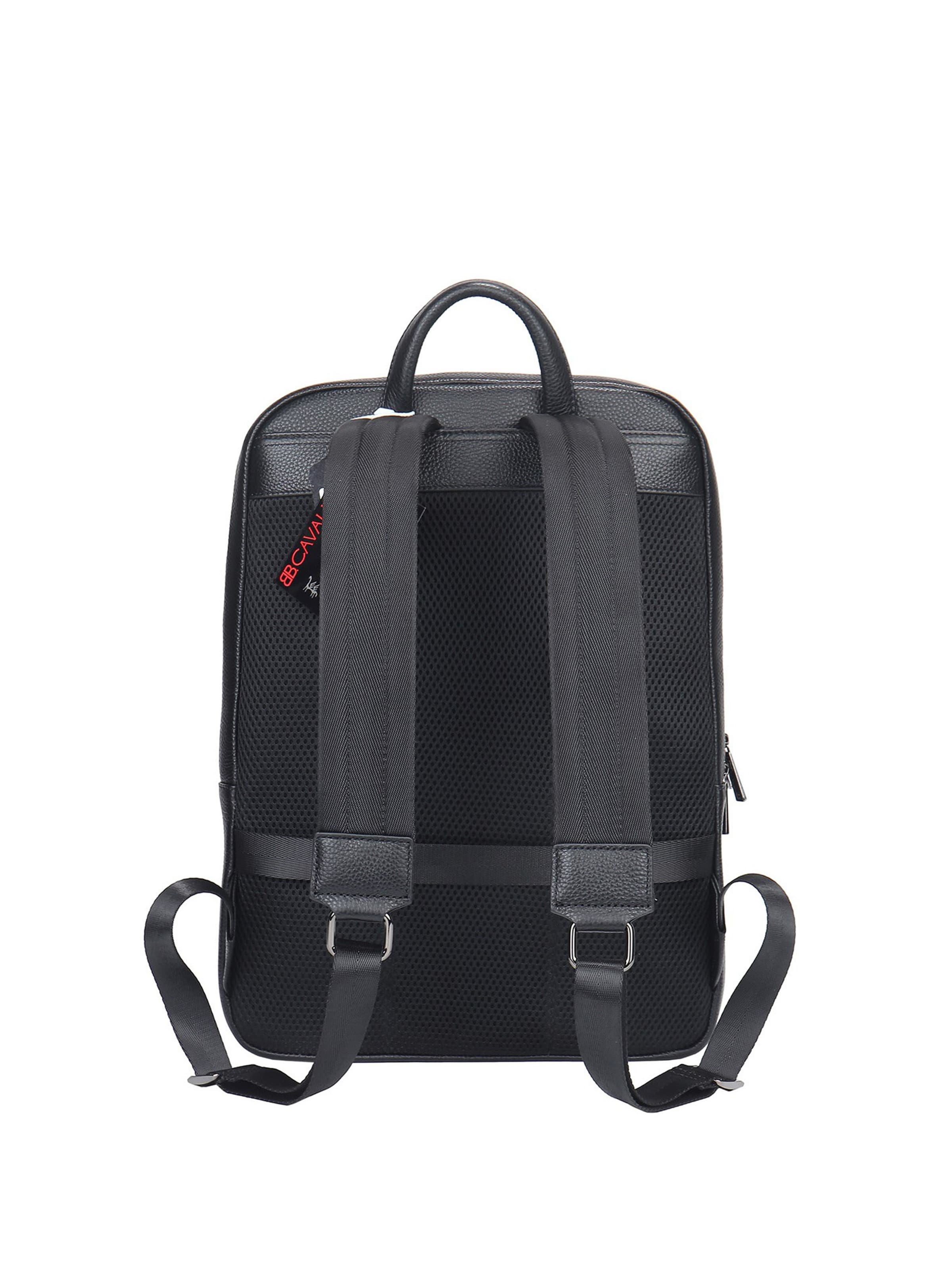 Zaino 'Zaino Unisex Pelle Nera B Cavalli - Chiusura Zip e Tasche Organizzate' di B. Cavalli in nero