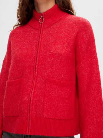 SELECTED FEMME Knit Cardigan in Red